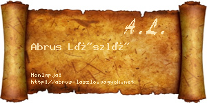 Abrus László névjegykártya