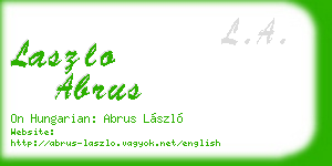 laszlo abrus business card