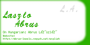 laszlo abrus business card